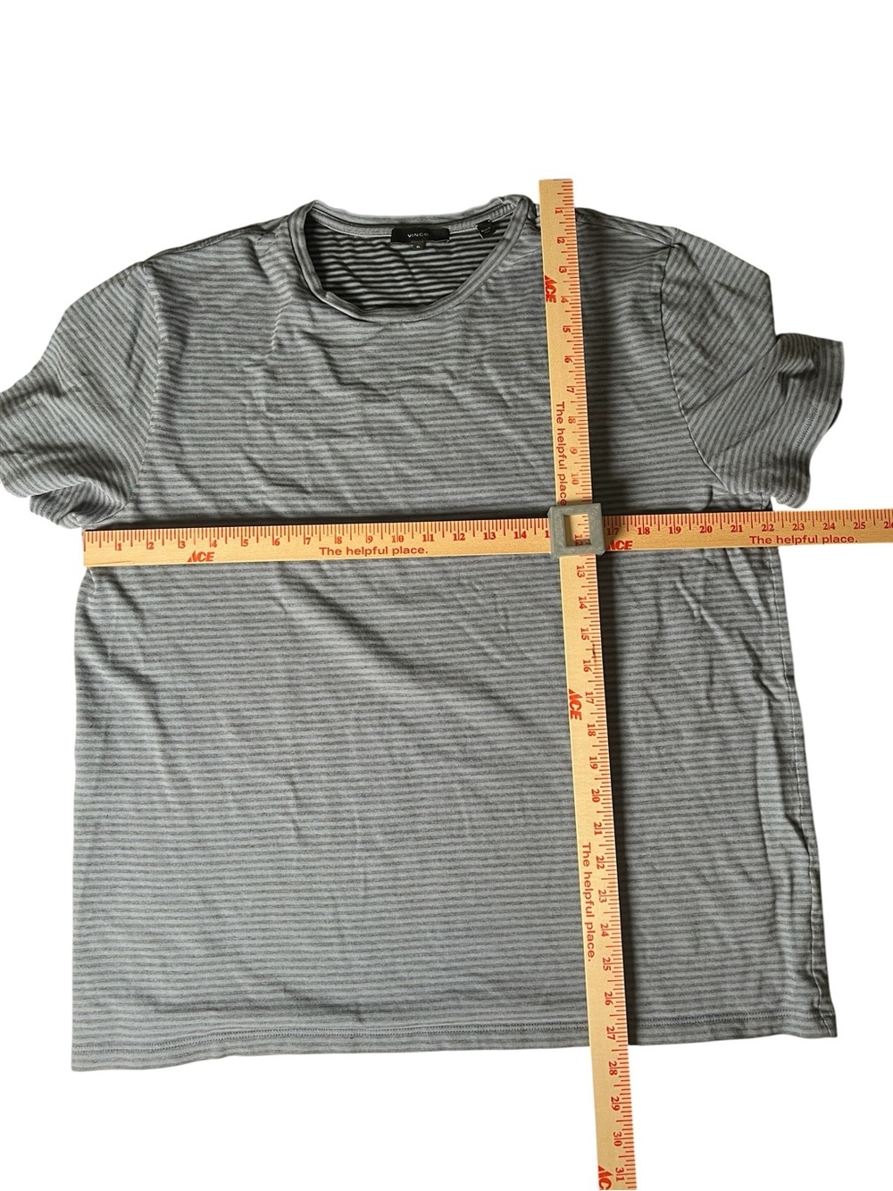 Vince Blue/Grey Striped Cotton Tshirt Size XL - Picture 4 of 6